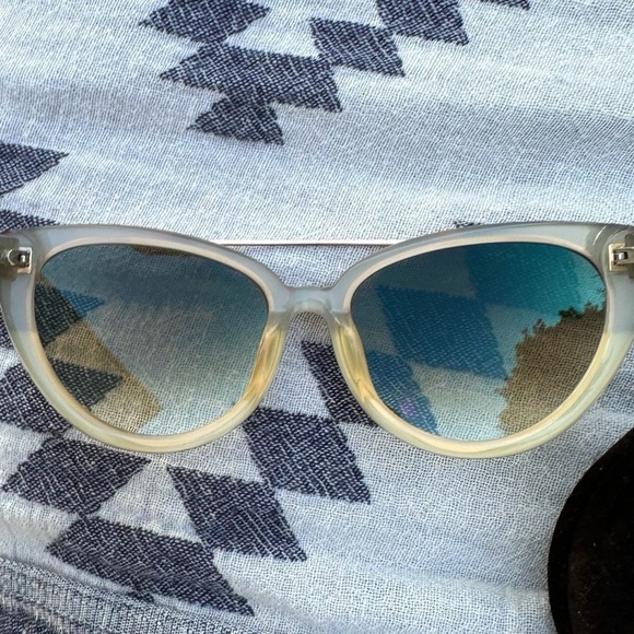 Tom Ford Edita Sunglasses TF384 58mm cat eye gray gradient yellow grey main image 5